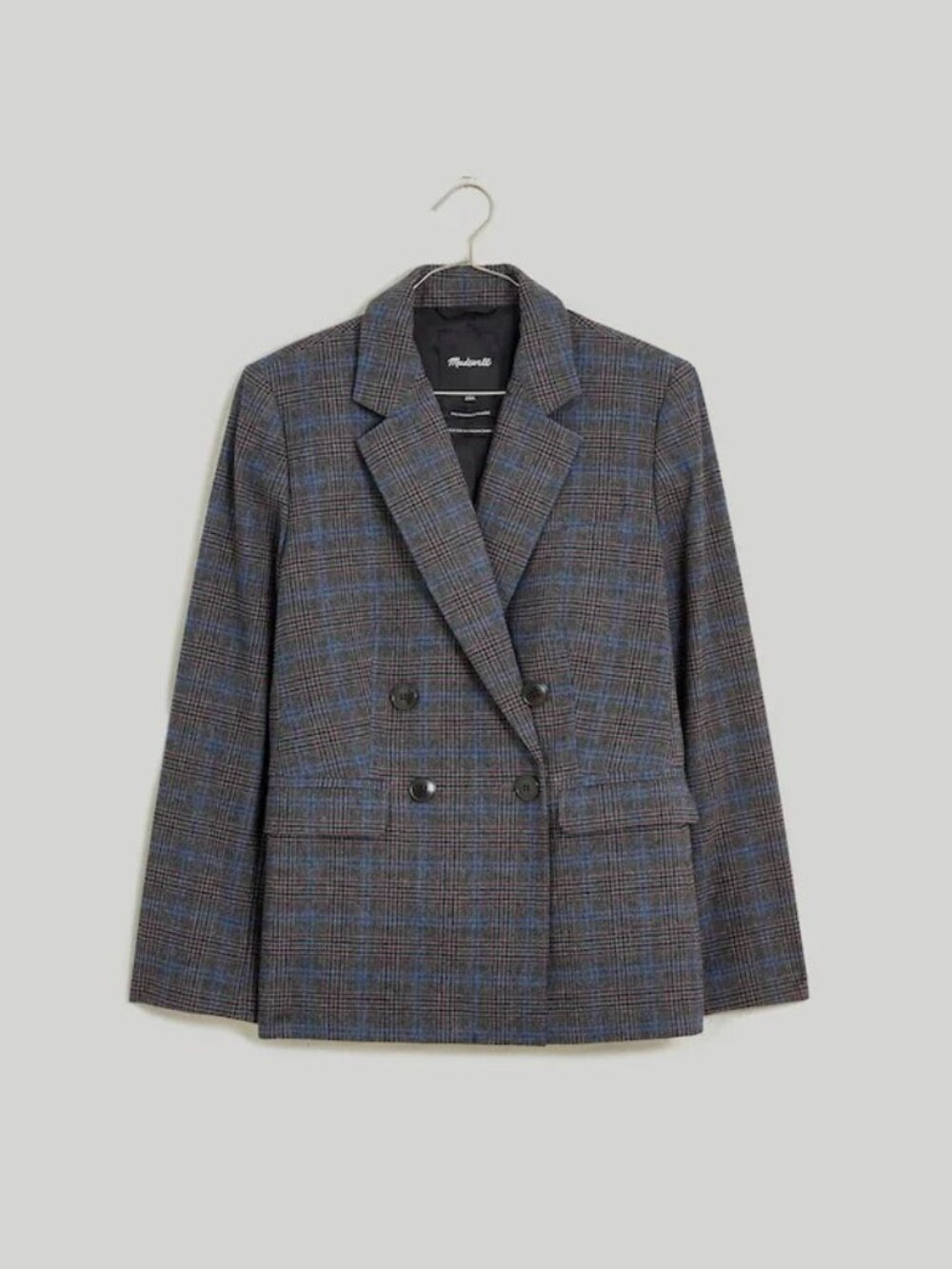 Madewell Rosedale Plaid Double Breasted Wool Blend Blazer - Size 4